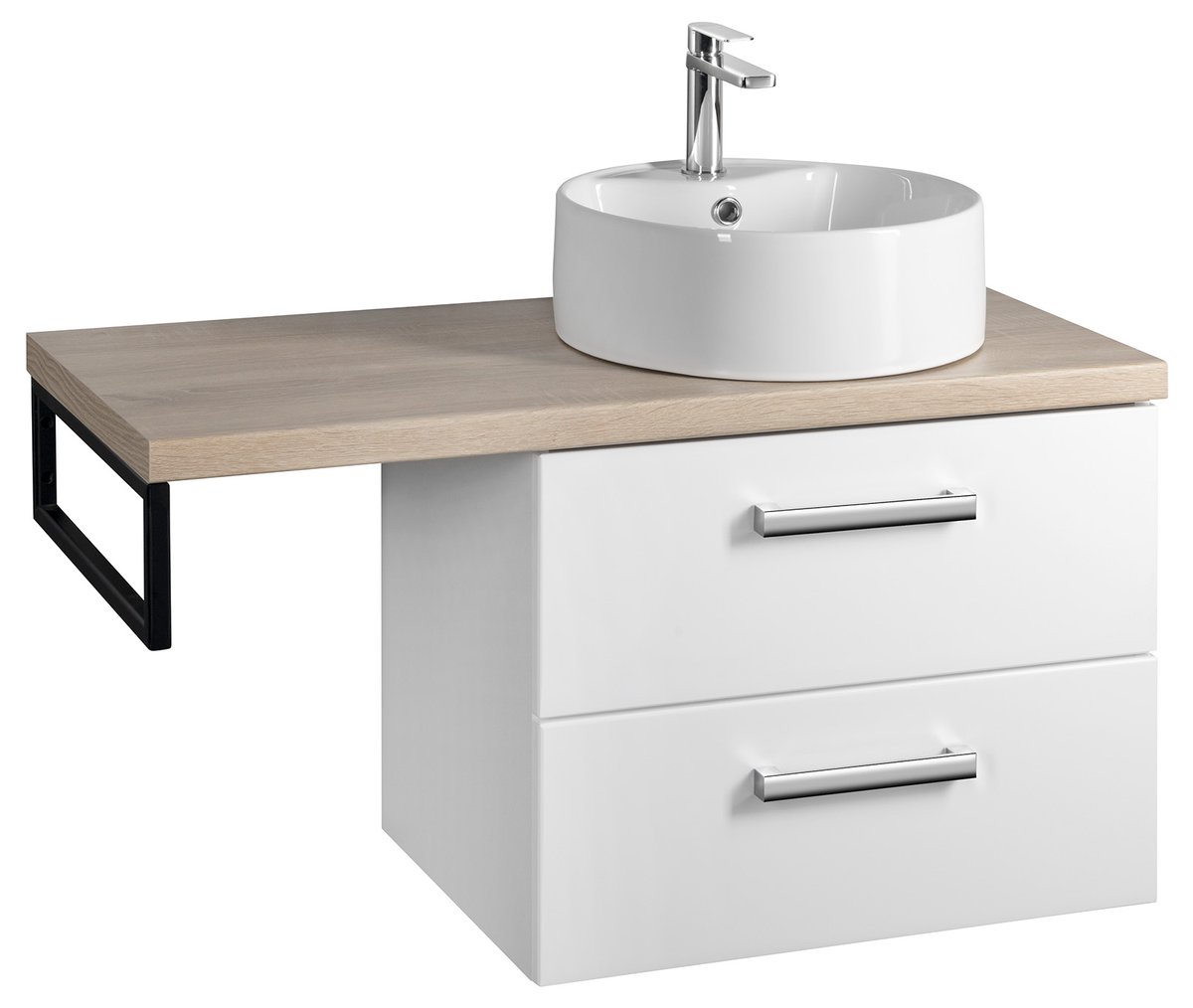 Aqualine VEGA sestava koupelnového nábytku, š. 97,5 cm, bílá/dub platin