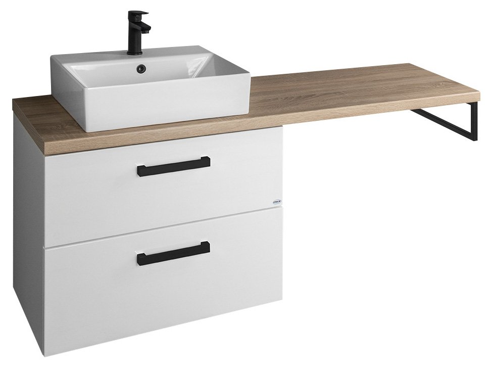 Aqualine VEGA sestava koupelnového nábytku, š. 145 cm, bílá/dub platin