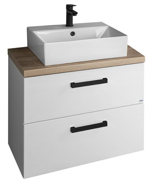 Aqualine VEGA sestava koupelnového nábytku, š. 82,5 cm, bílá/dub platin