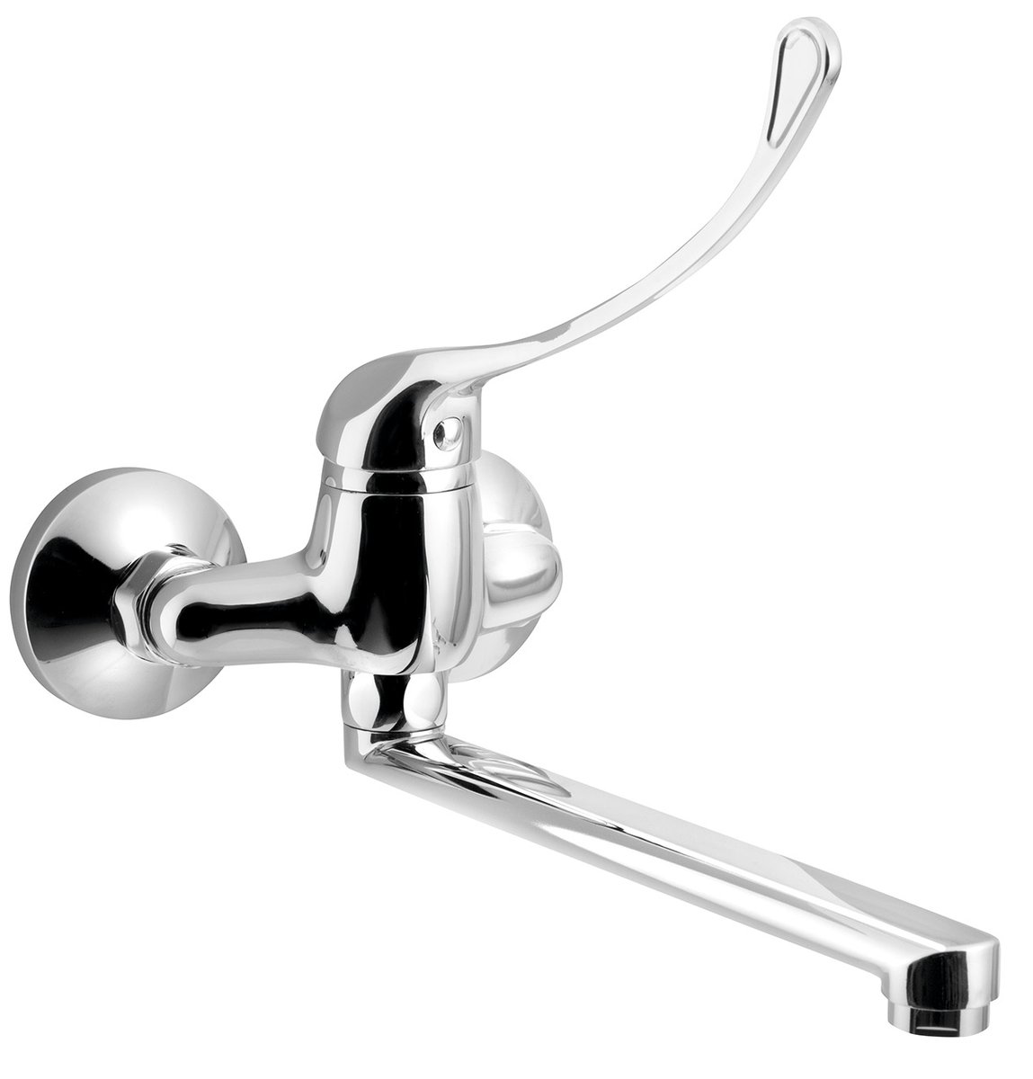 Aqualine AQUALINE 35 nástěnná baterie, rozteč 100mm, lékařská páka, ramínko ploché, 220mm, chrom