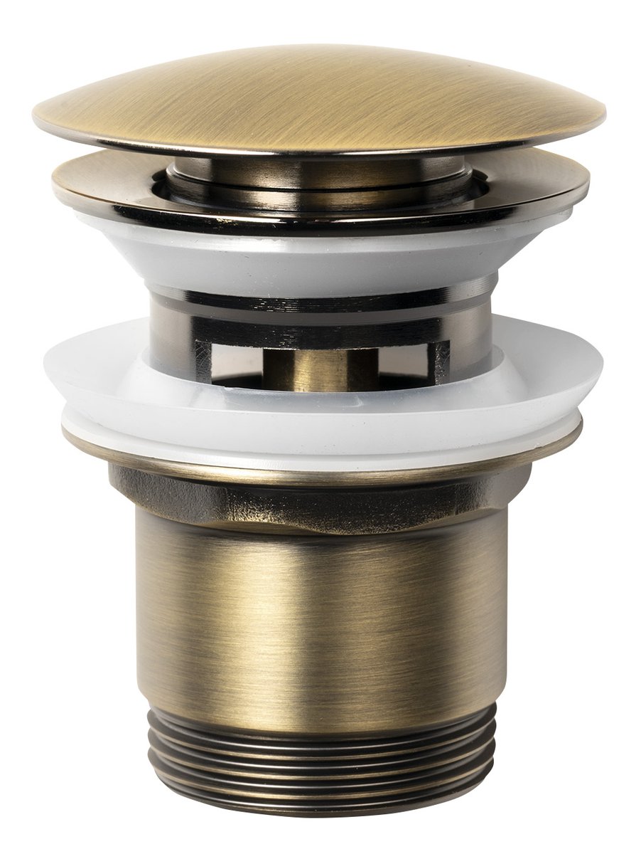 Aqualine Umyvadlová výpust 5/4“, click-clack, velká zátka, 30-45mm, tmavý bronz