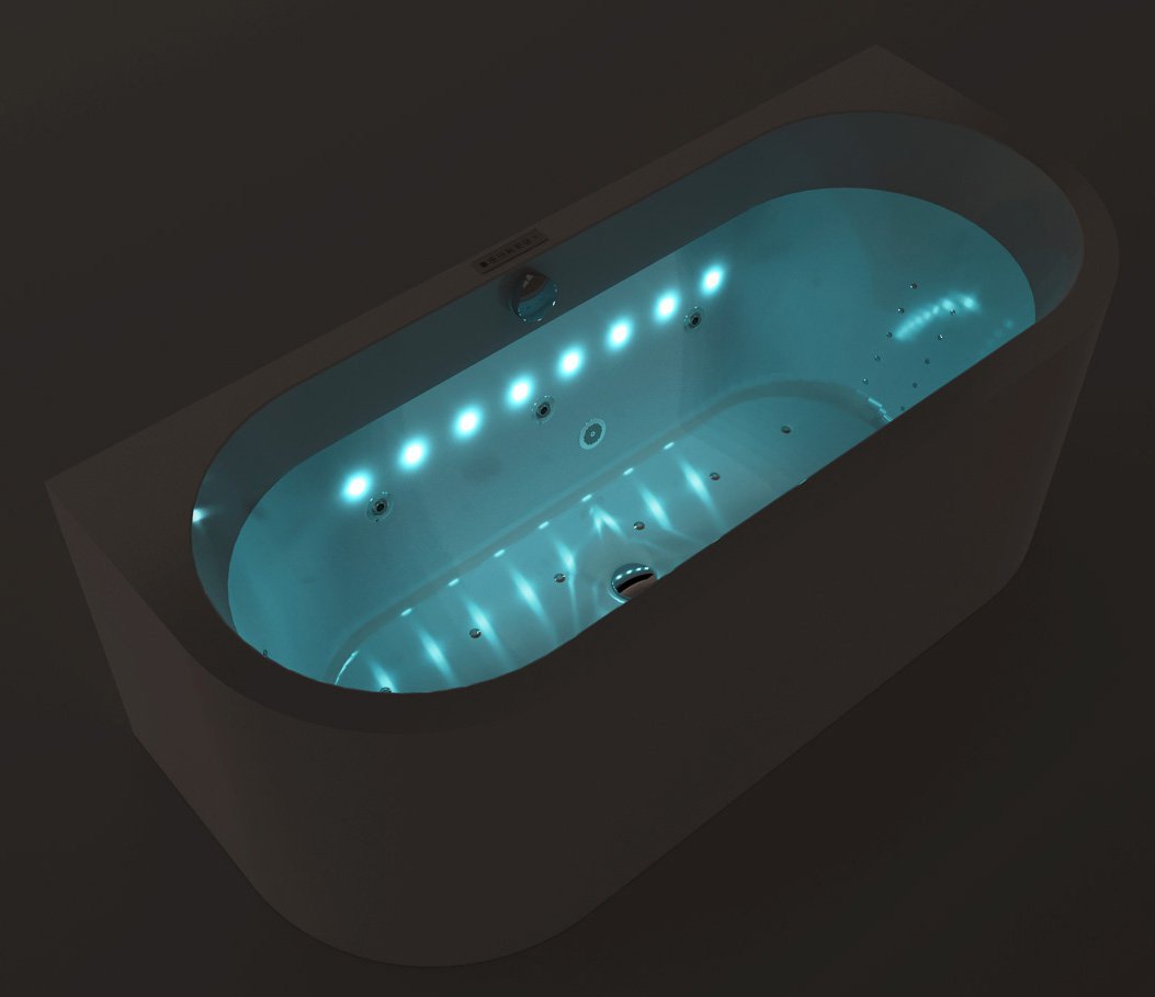 Polysan COLORTERAPIE RGB vnitřní bodové osvětlení vany, 8 LED diod, podsvícená vana s tryskami