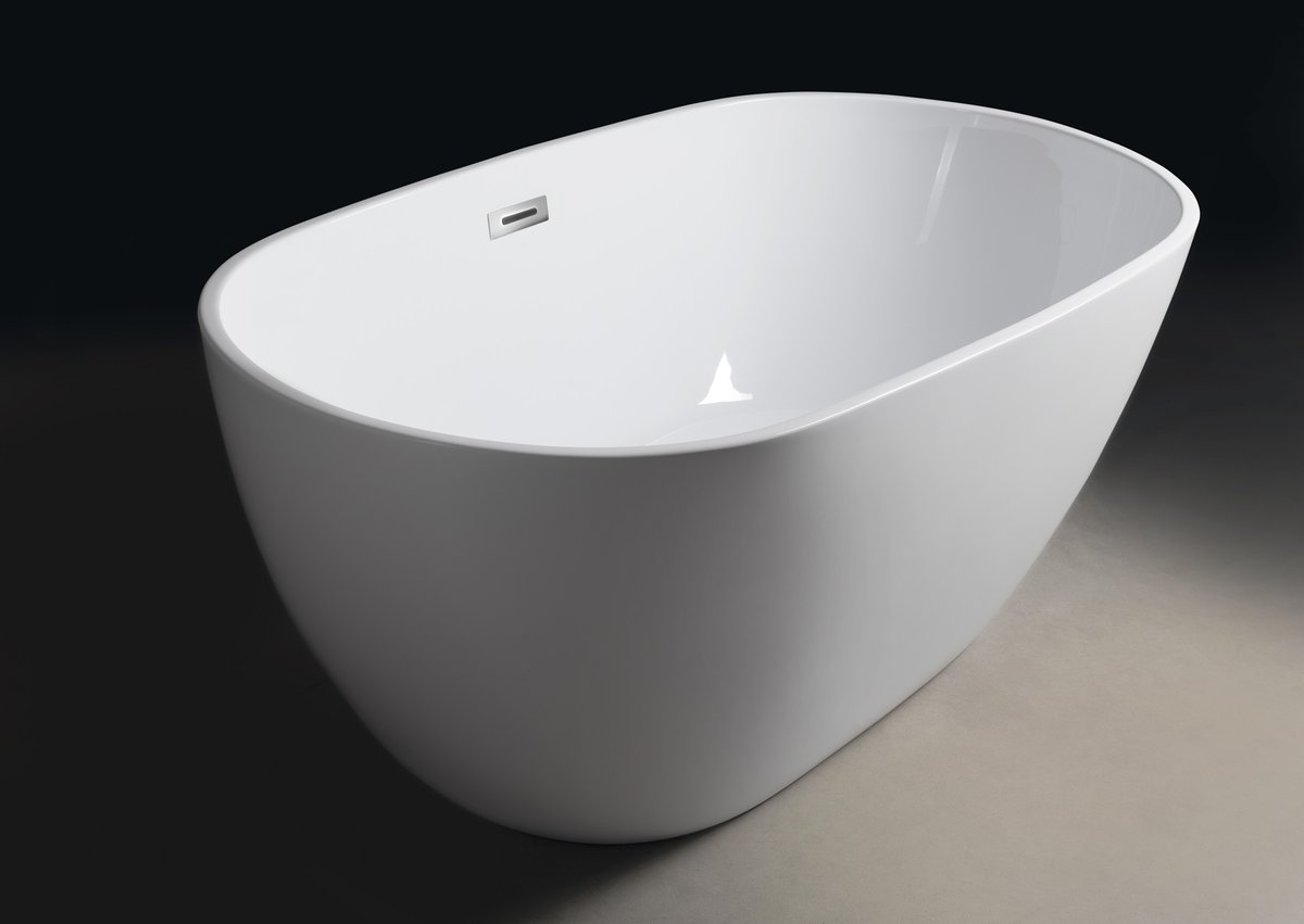 Aqualine DOURO volně stojící vana, 148x82cm, bílá, na tmavém pozadí