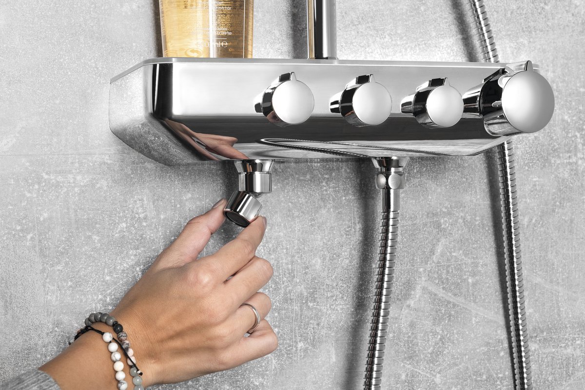 Aqualine FARRAO sprchový sloup s baterií a napouštěním, chrom, detail ovládání baterie