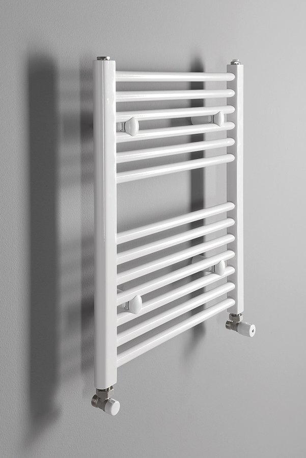 Aqualine DIRECT otopné těleso s bočním připojením 500x640 mm, bílá, na šedé stěně