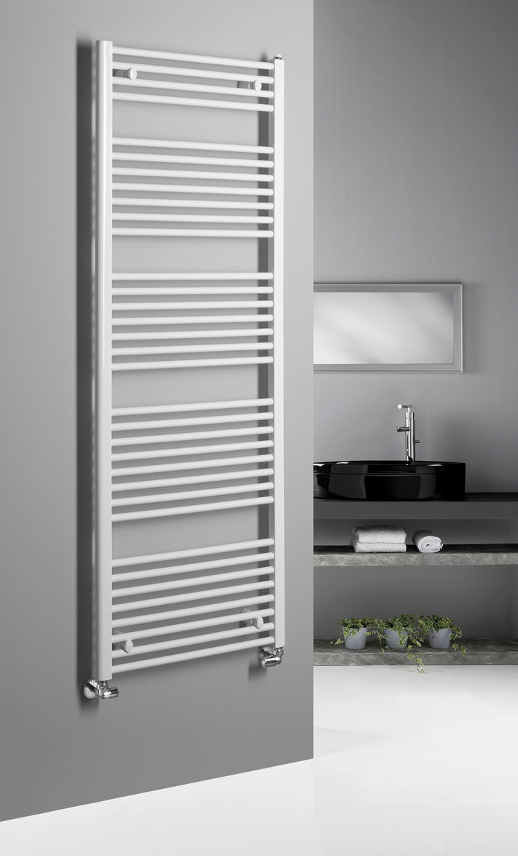 Aqualine DIRECT otopné těleso s bočním připojením 600x1680 mm, bílá, v koupelně
