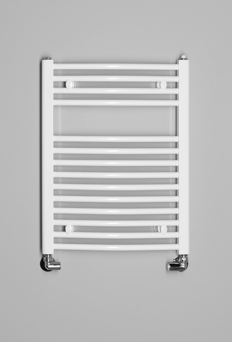 Aqualine ORBIT otopné těleso s bočním připojením 500x640 mm, bílá, na šedé stěně