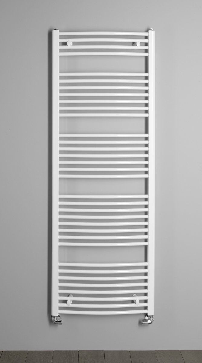 Aqualine ORBIT otopné těleso s bočním připojením 600x1680 mm, bílá, na šedé stěně