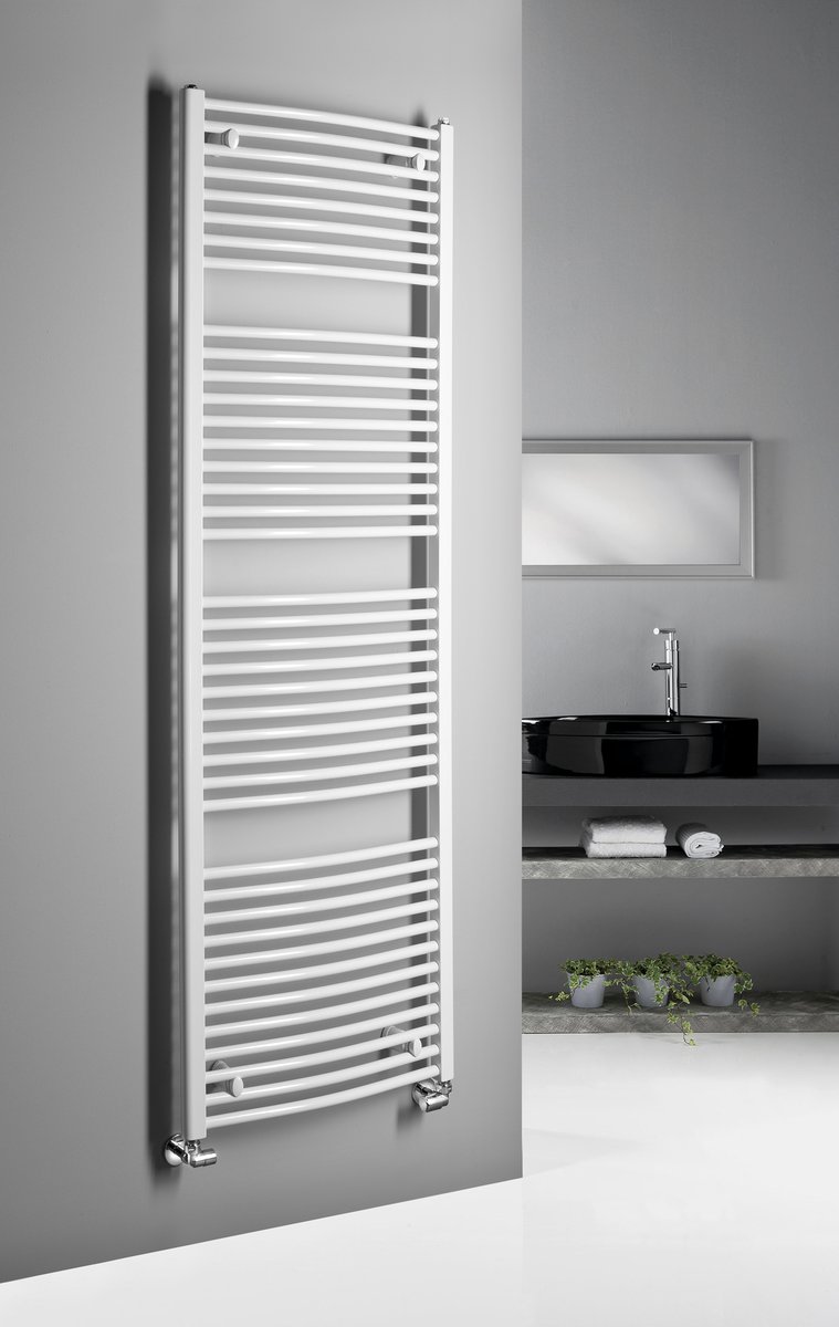 Aqualine ORBIT otopné těleso s bočním připojením 600x1850 mm, bílá, v koupelně
