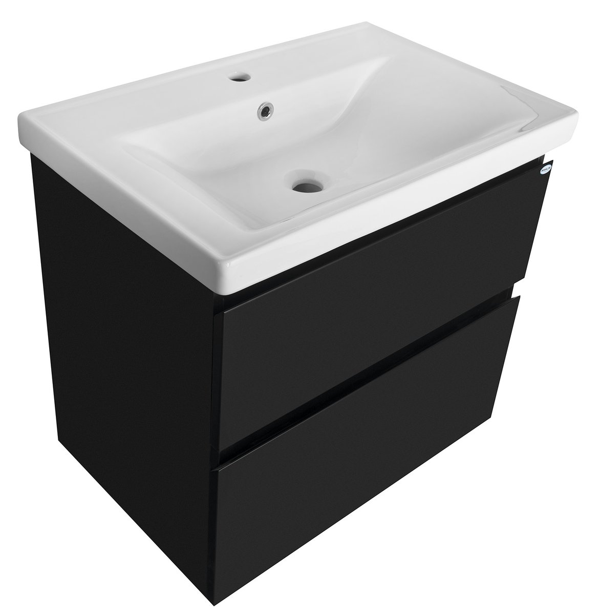 Aqualine ALTAIR umyvadlová skříňka 67x60x45cm, černá mat, pohled zprava