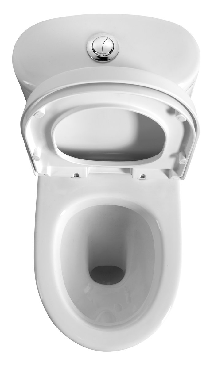 Aqualine PETIT WC kombi dětské, spodní/zadní odpad, bílá, pohled shora s otevřeným sedátkem