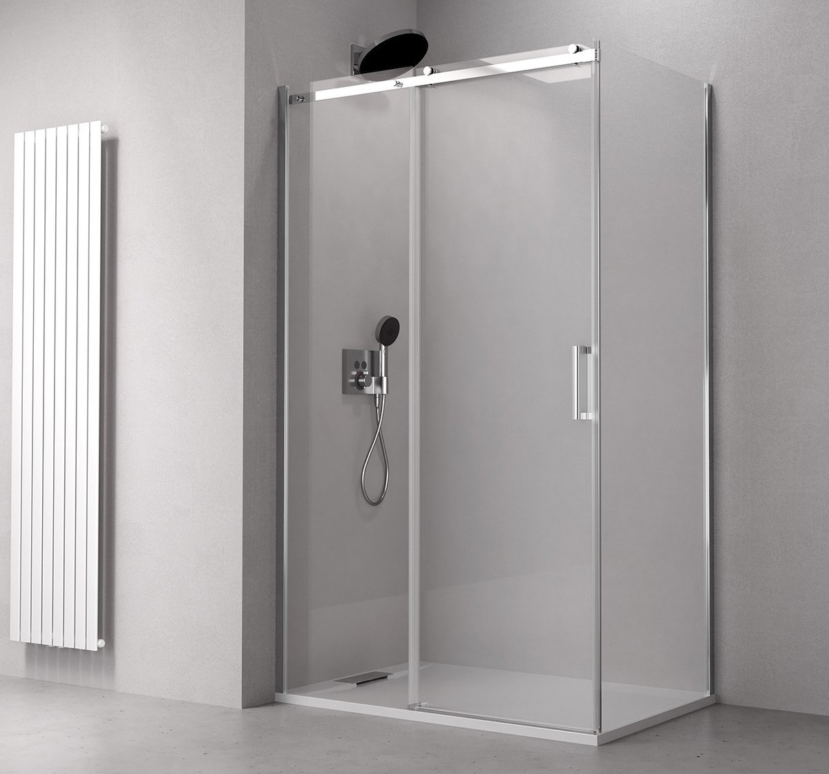 Polysan THRON ROUND obdélníkový sprchový kout 1400x700mm, kulaté pojezdy