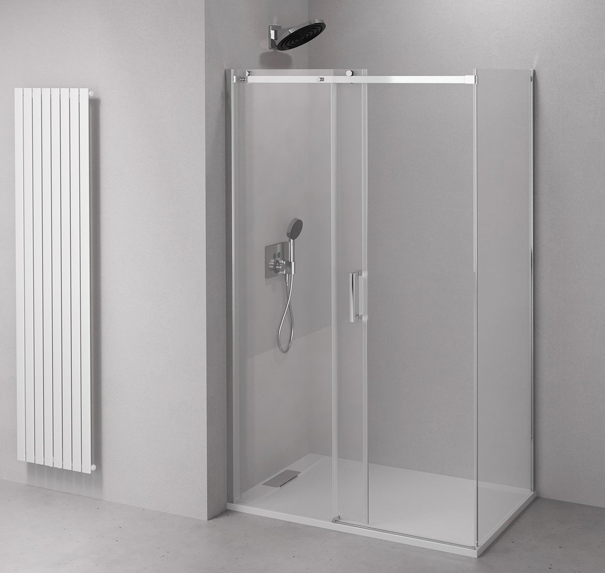 Polysan THRON ROUND obdélníkový sprchový kout 1600x900mm, kulaté pojezdy, ve sprchovém koutě
