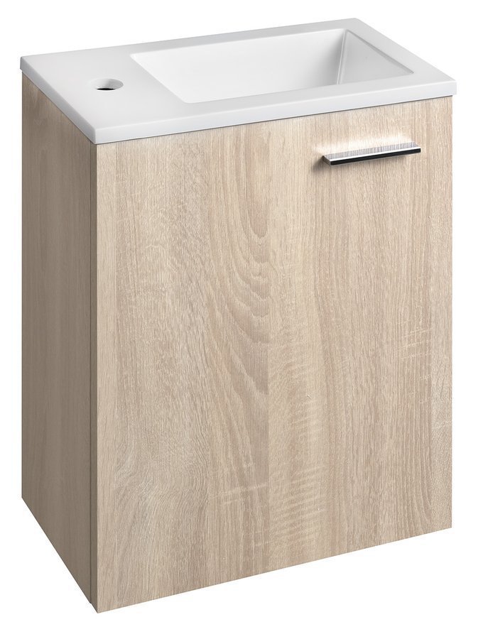 Aqualine ZOJA skříňka s umyvadlem z litého mramoru 40x22 cm, dub platin