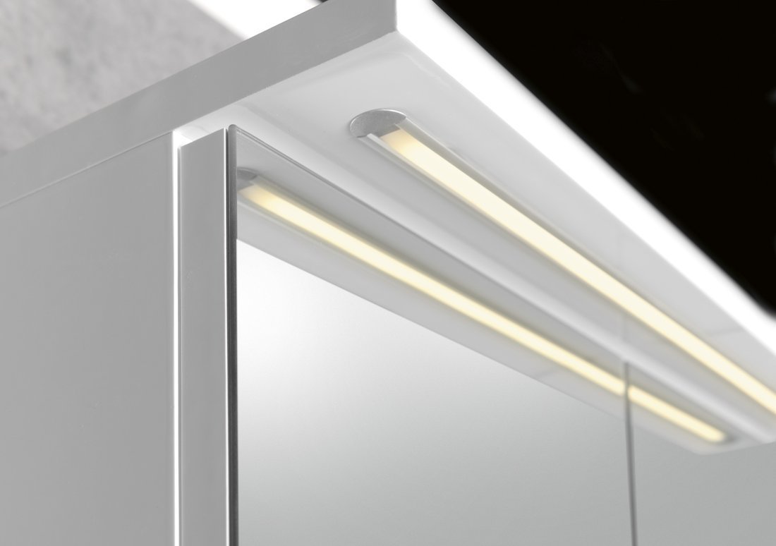 Aqualine KAWA STRIP galerka s LED osvětlením 60x70x22cm, bílá, detail LED osvětlení