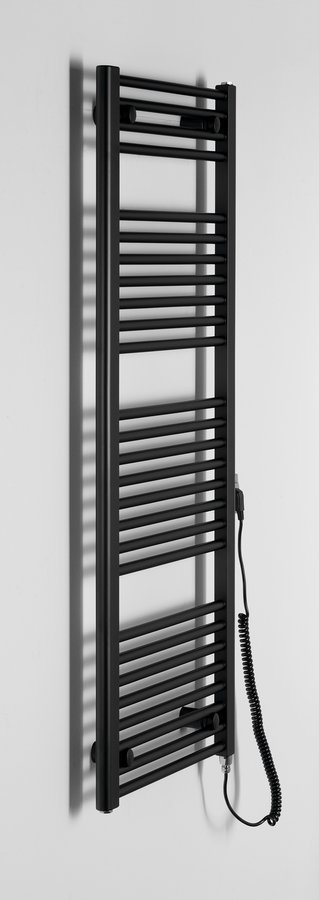 Aqualine DIRECT-E elektrické otopné těleso rovné 450x1320 mm, 400 W, černá, na světlé stěně