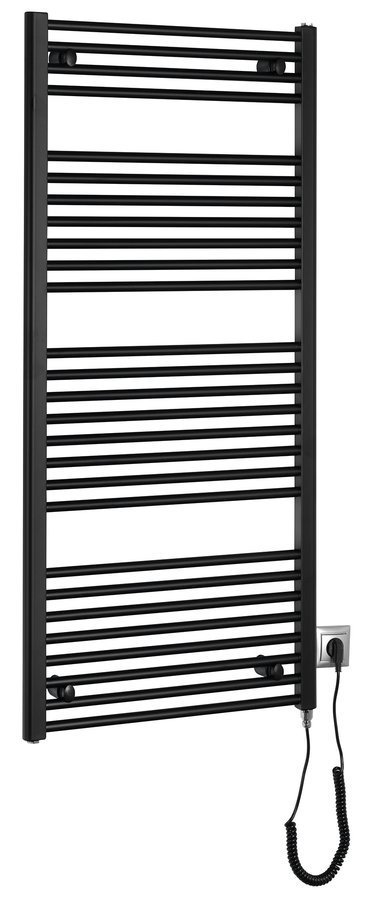Aqualine DIRECT-E elektrické otopné těleso rovné 600x1320 mm, 600 W, černá