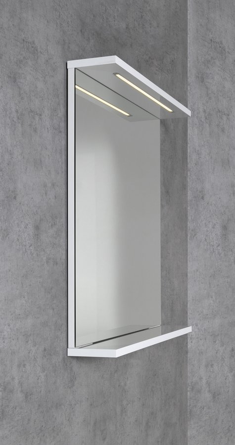 Aqualine KORIN STRIP zrcadlo s LED osvětlením 60x70x12cm, pohled zboku na stěně