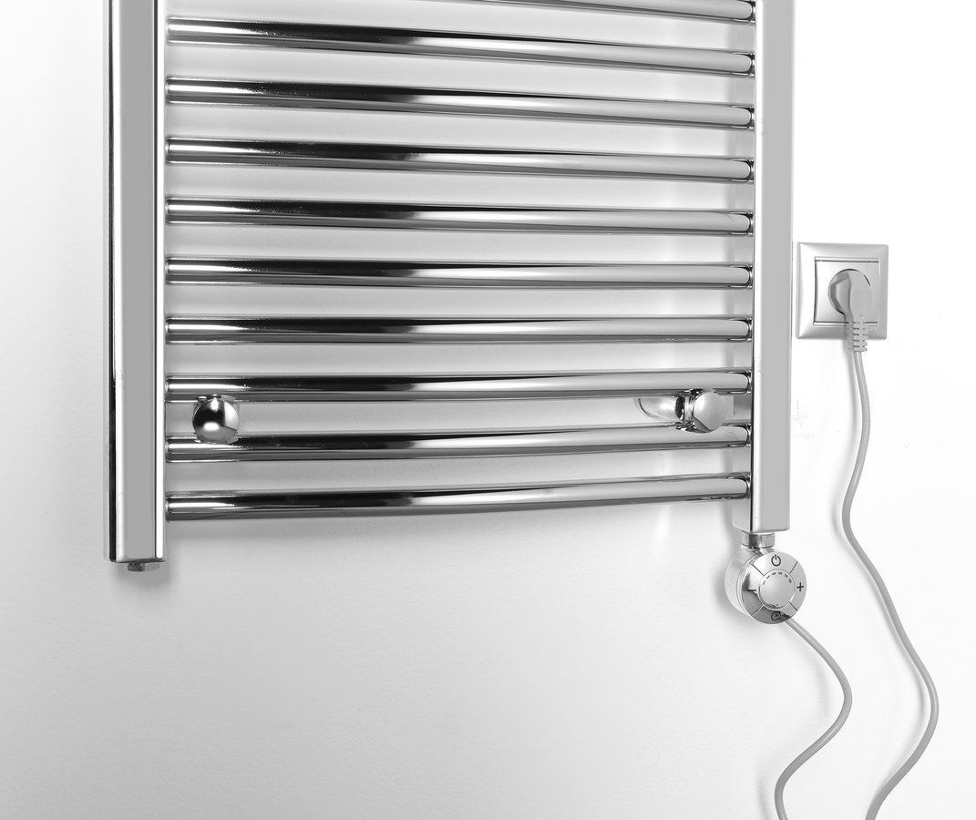 Aqualine ALYA otopné těleso oblé 500x1420mm, chrom, detail topné tyče s kabelem