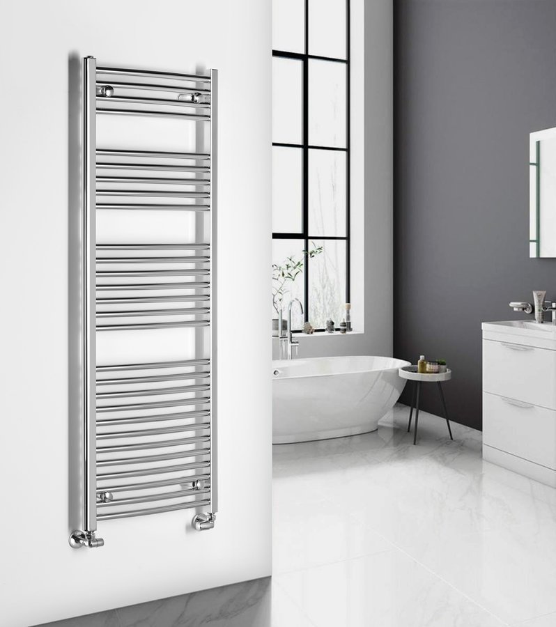 Aqualine ALYA otopné těleso oblé 500x1420mm, chrom, v koupelně