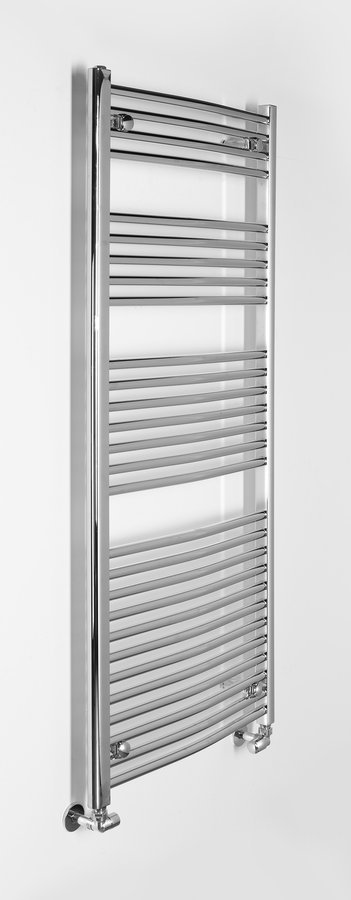 Aqualine ALYA otopné těleso oblé 600x1420mm, chrom, pohled zboku