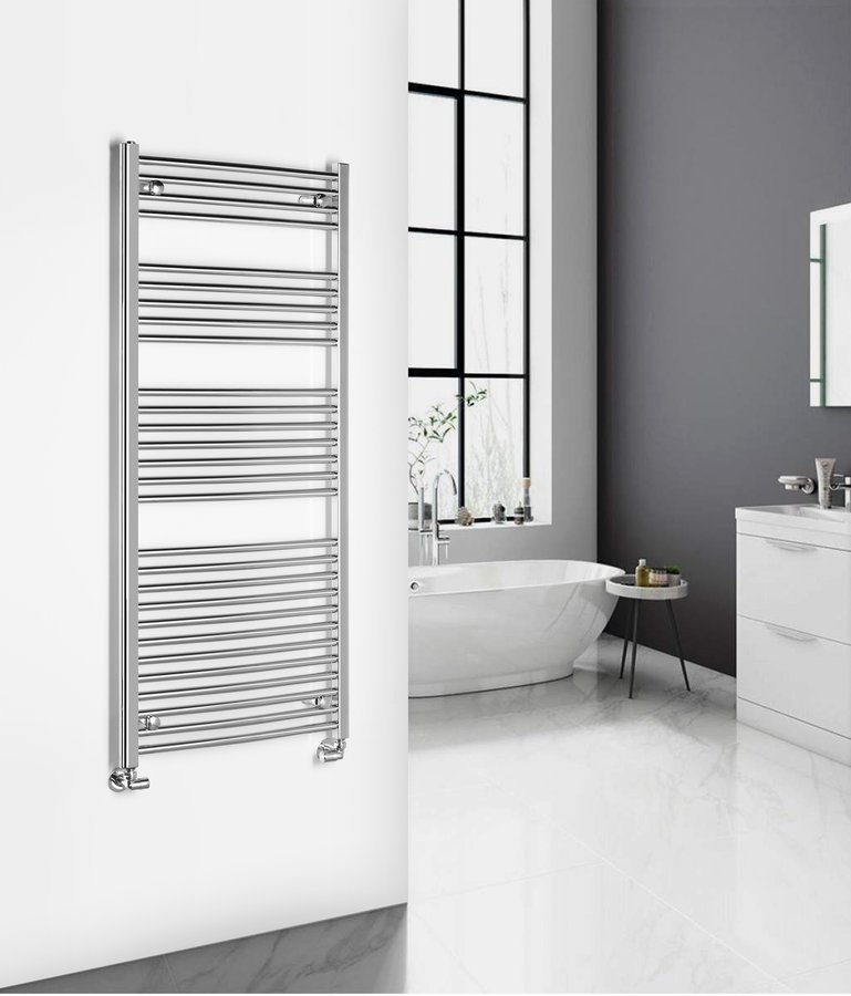 Aqualine ALYA otopné těleso oblé 600x1420mm, chrom, v koupelně