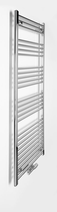 Aqualine ALYA otopné těleso rovné 600x1600mm, středové připojení, chrom, pohled zboku