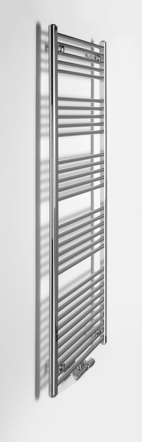 Aqualine ALYA otopné těleso rovné 600x1785mm, středové připojení, chrom, pohled zboku