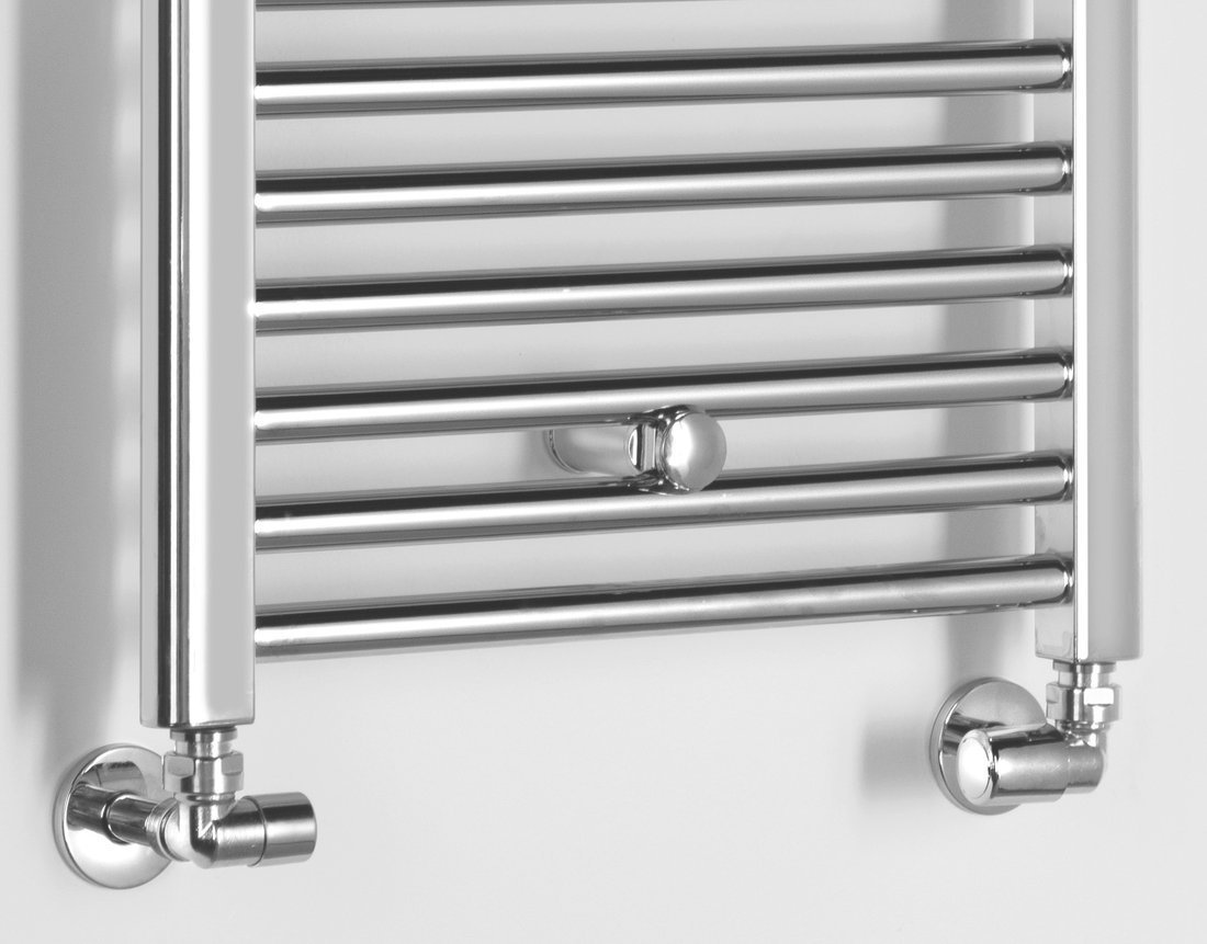 Aqualine ALYA otopné těleso rovné 450x803mm, chrom, detail připojení