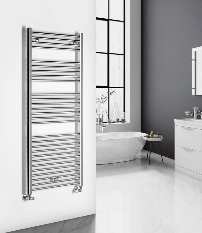Aqualine ALYA otopné těleso rovné 600x1420mm, chrom, v koupelně