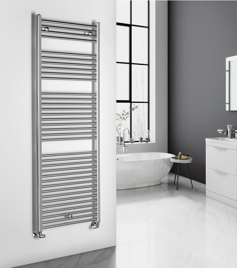 Aqualine ALYA otopné těleso rovné 600x1703mm, chrom, v koupelně