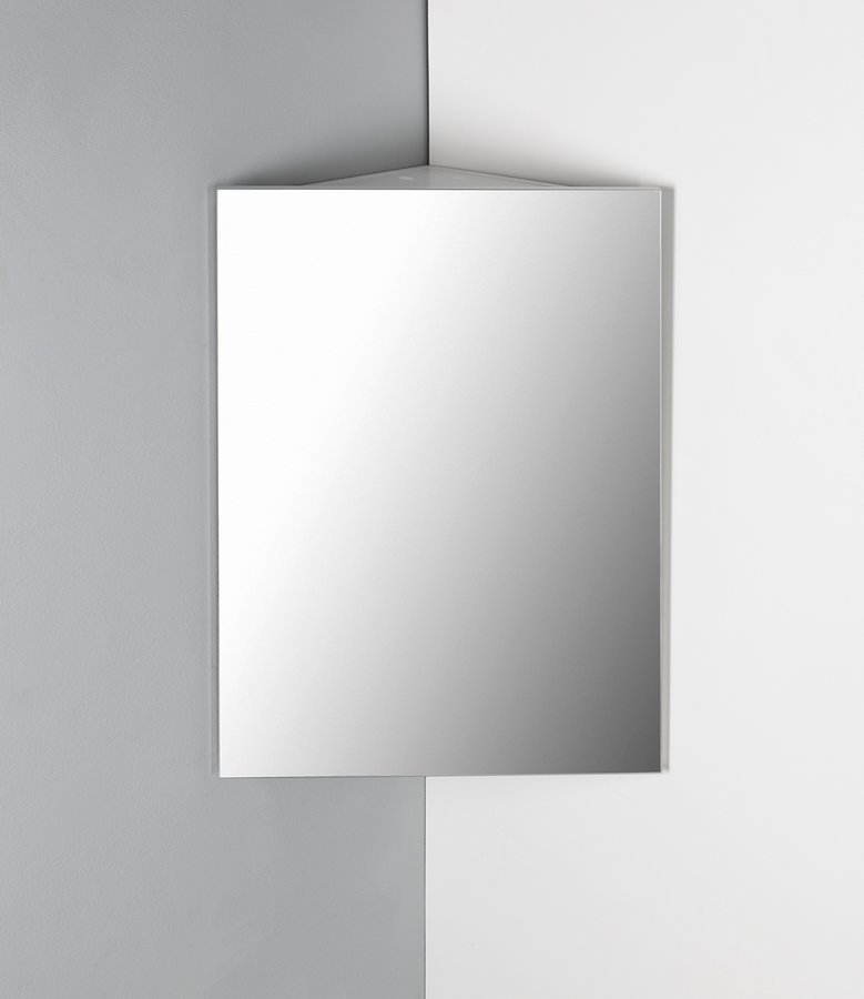 Aqualine ZOJA/KERAMIA FRESH rohová zrcadlová skříňka 37x72x37cm, bílá, na stěně