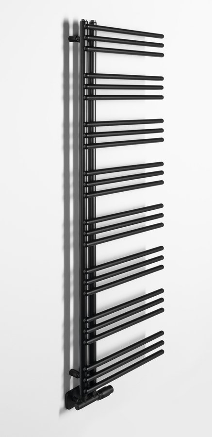 Aqualine POSEIDON otopné těleso 450x1540mm, černá mat, pohled zboku