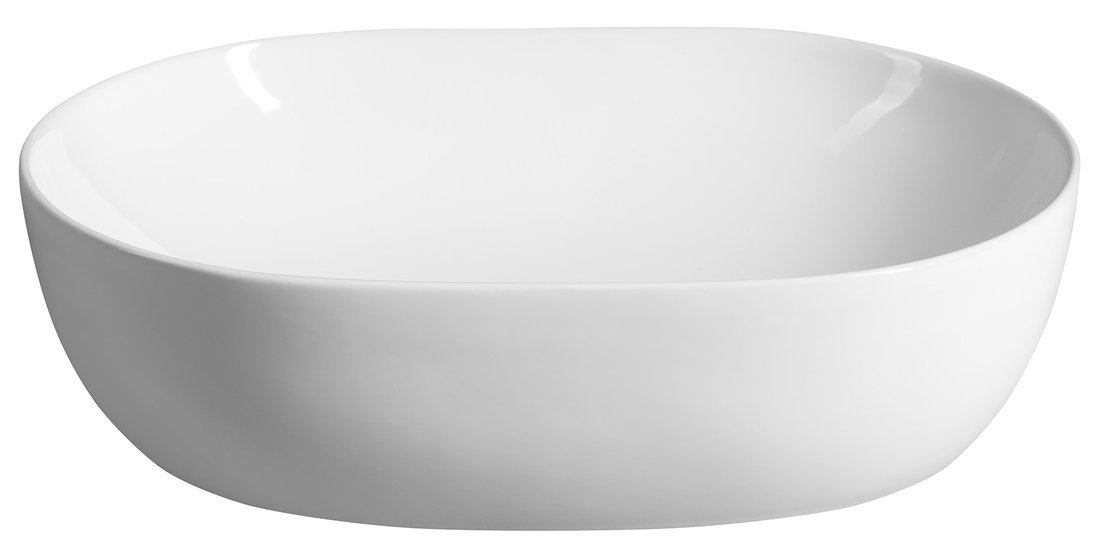 Aqualine Keramické umyvadlo na desku 49x36cm, bílá, pohled zboku