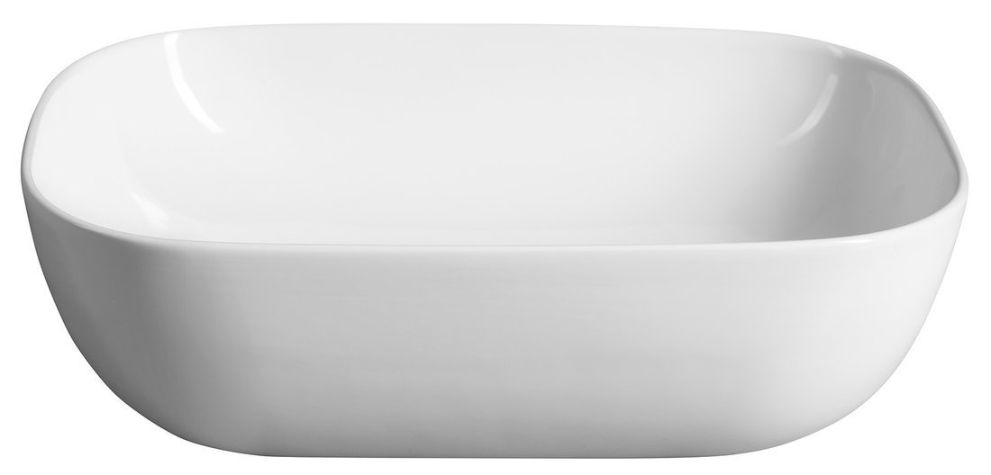 Aqualine Keramické umyvadlo na desku 46x34cm, bílá, pohled zboku
