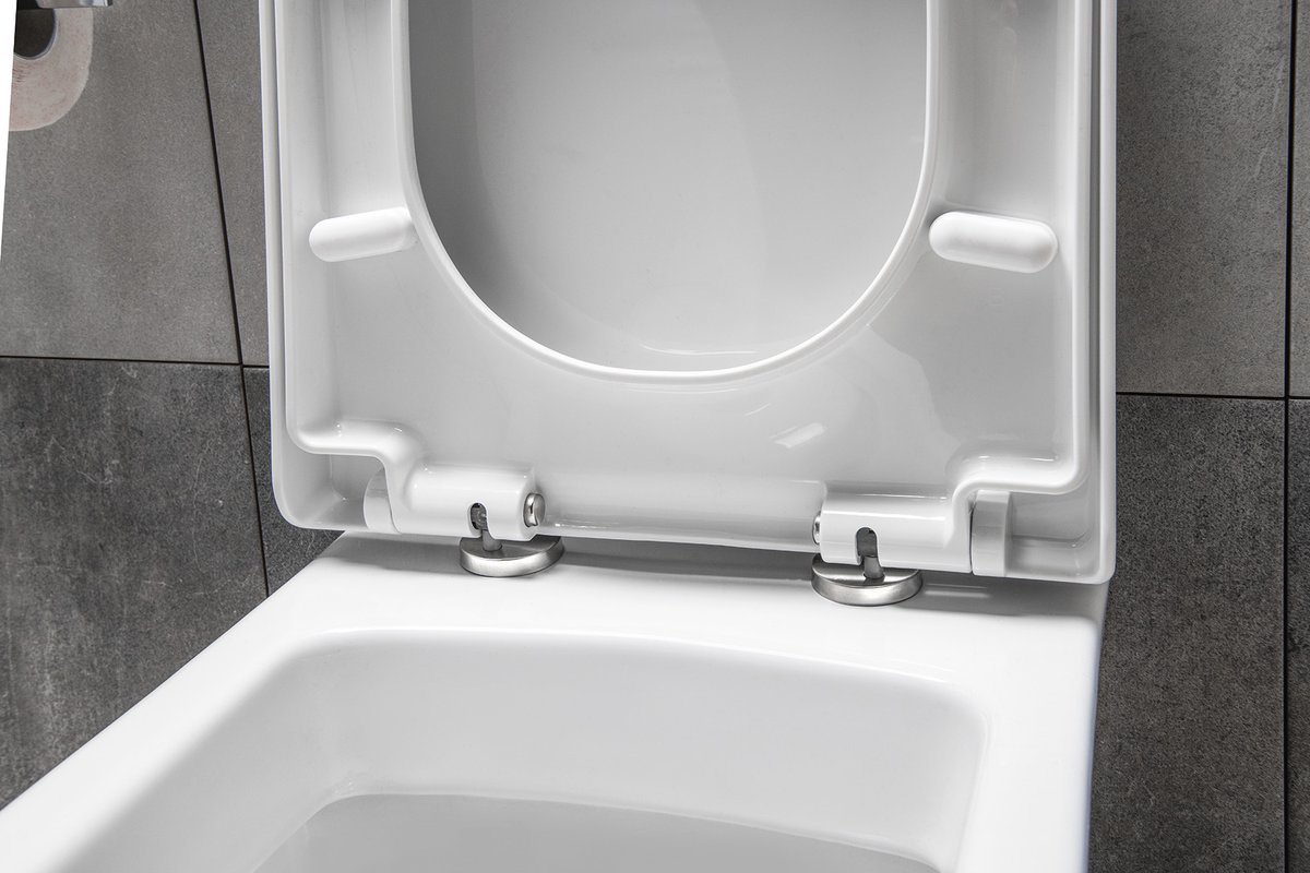 Aqualine DONA WC sedátko, Soft Close, Easy Take, bílá, detail úchytů sedátka