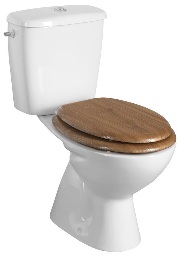 Aqualine AQUALINE WC sedátko, dub, s dřevěným sedátkem