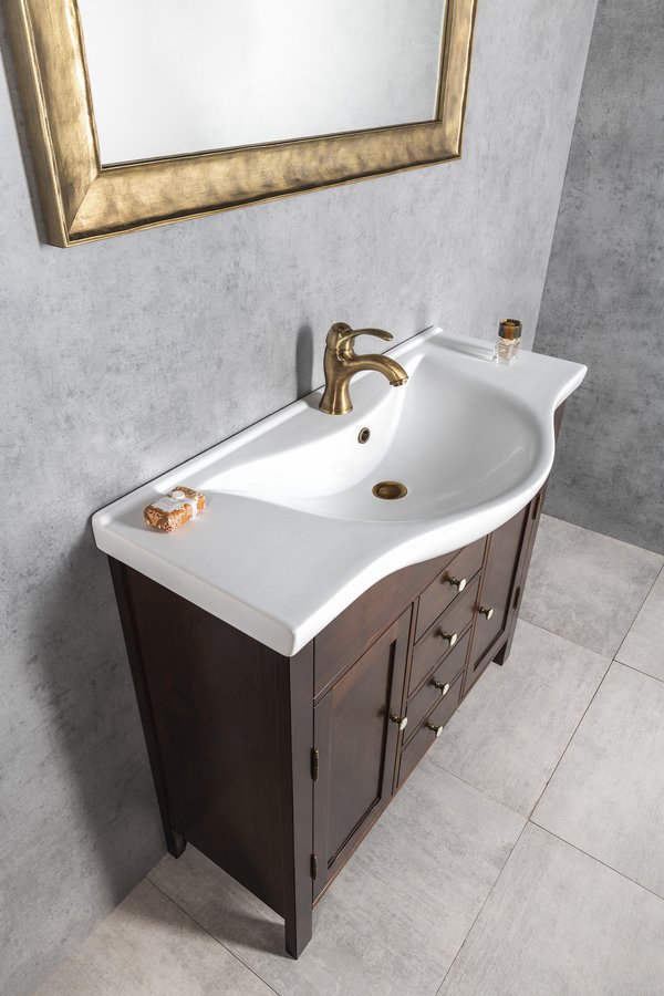 Aqualine ZARA 100 keramické umyvadlo nábytkové 99,5x46,5cm, bílá, pohled zboku 2