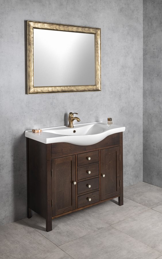 Aqualine ZARA 100 keramické umyvadlo nábytkové 99,5x46,5cm, bílá, se zrcadlem