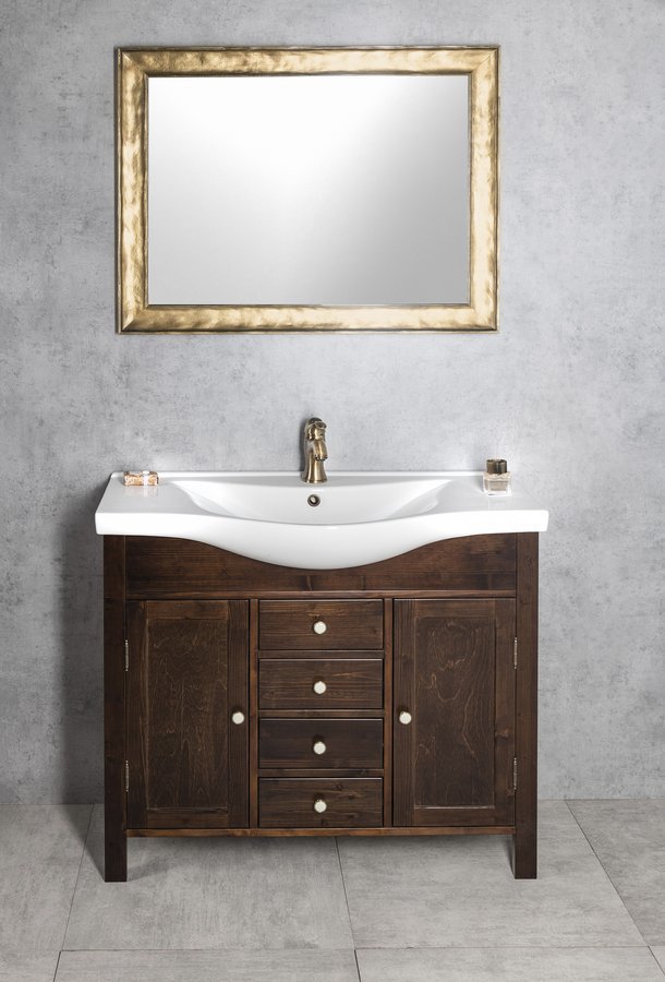 Aqualine ZARA 100 keramické umyvadlo nábytkové 99,5x46,5cm, bílá, se zrcadlem 2