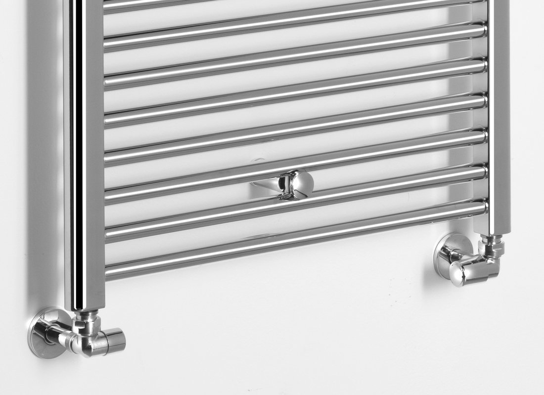 Aqualine ALYA otopné těleso rovné 450x1420mm, chrom, detail připojení