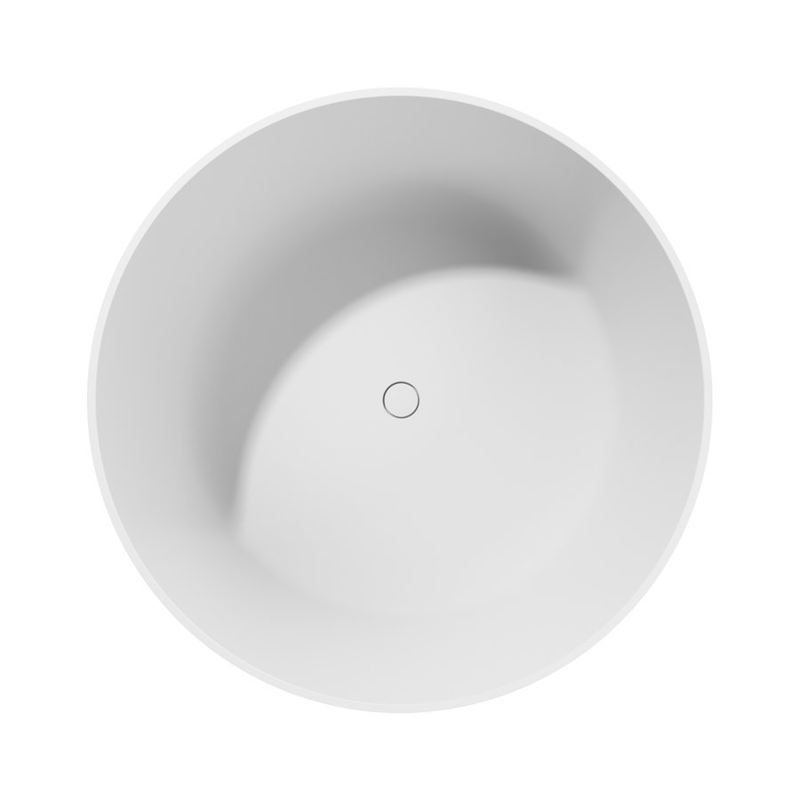 Polysan ESTATIS volně stojící vana litý mramor ø110x51cm, bílá mat, pohled shora 2