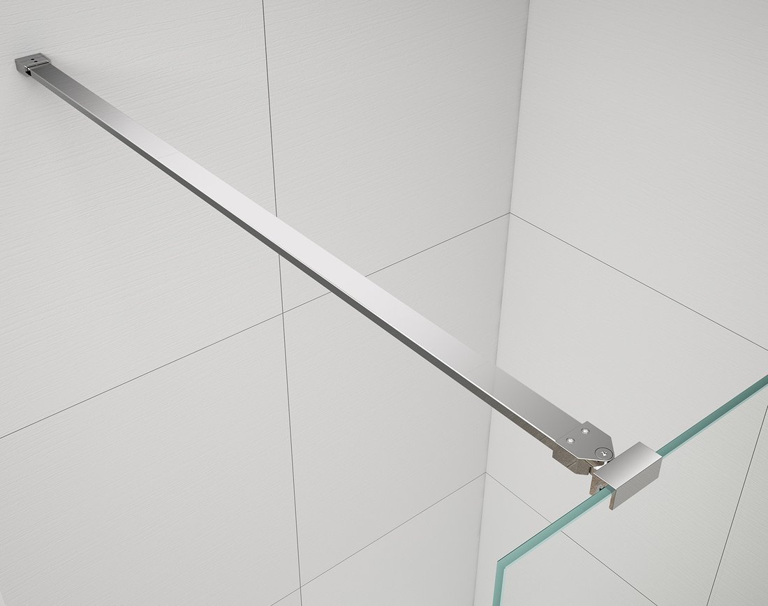 Polysan ESCA CHROME jednodílná sprchová zástěna do prostoru, čiré sklo, 1000 mm, detail stabilizační tyče