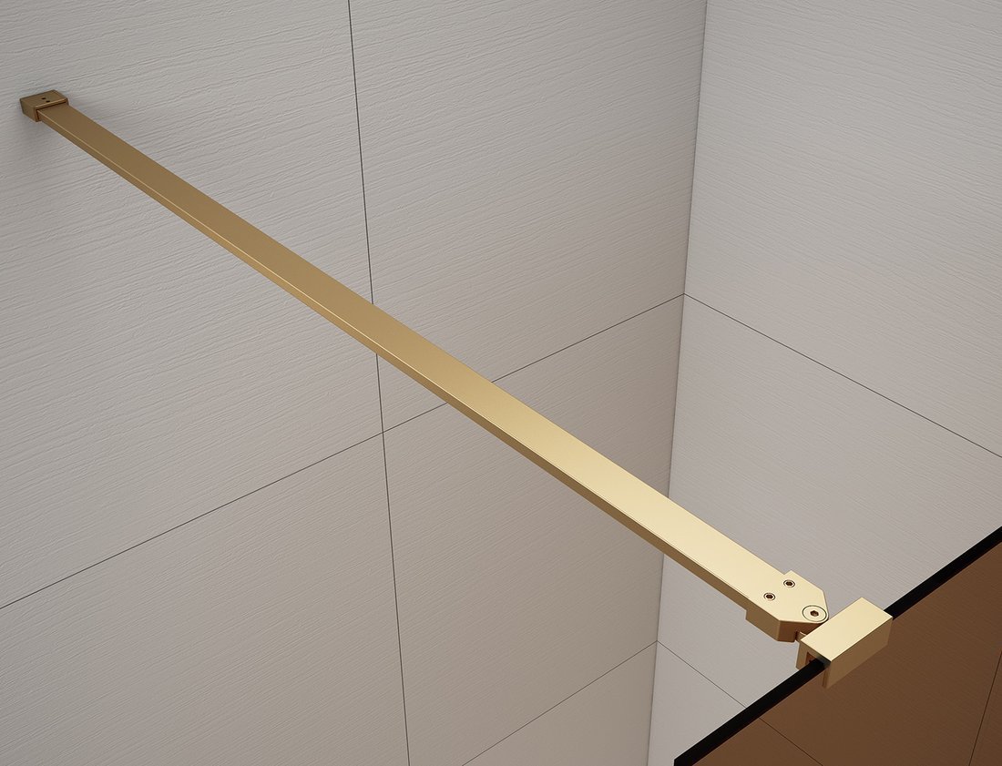 Polysan ESCA GOLD MATT jednodílná sprchová zástěna do prostoru, kouřové sklo, 1000 mm, detail zlaté stabilizační tyče