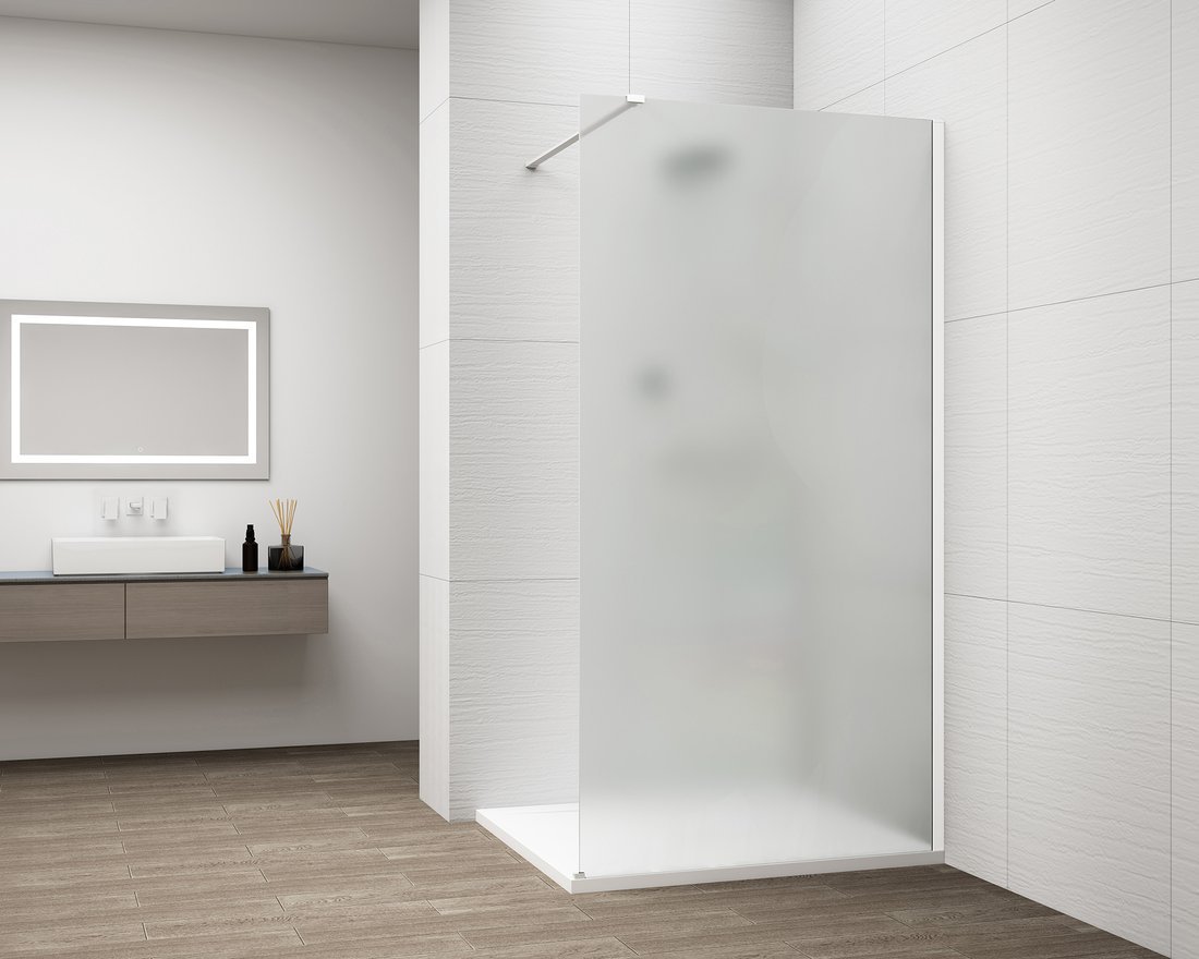 Polysan ESCA WHITE MATT jednodílná sprchová zástěna k instalaci ke stěně, matné sklo, 1000 mm