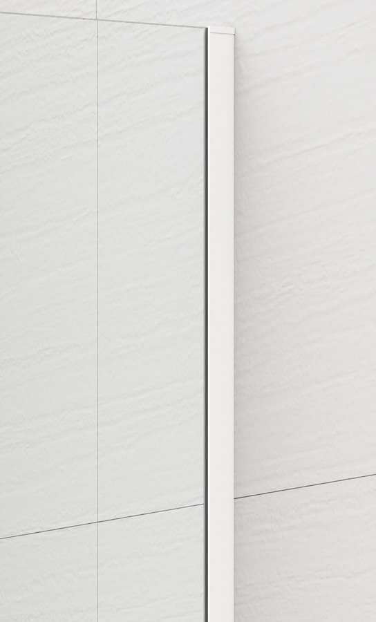Polysan ESCA WHITE MATT jednodílná sprchová zástěna k instalaci ke stěně, sklo Marron, 1000 mm, detail bílého profilu