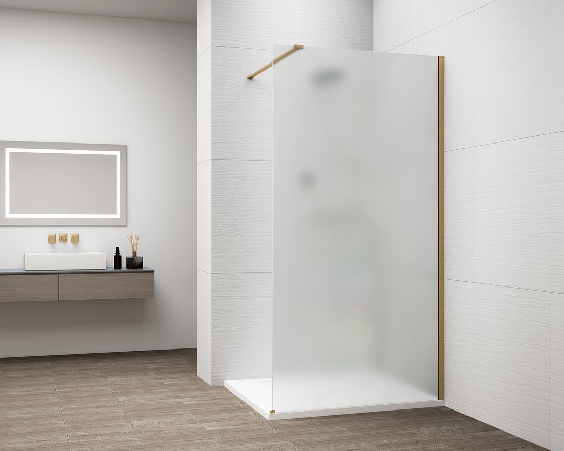 Polysan ESCA GOLD MATT jednodílná sprchová zástěna k instalaci ke stěně, matné sklo, 1200 mm