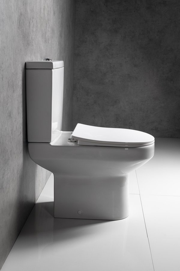 Aqualine VERMET WC kombi, spodní/zadní odpad, bílá, pohled zboku 2