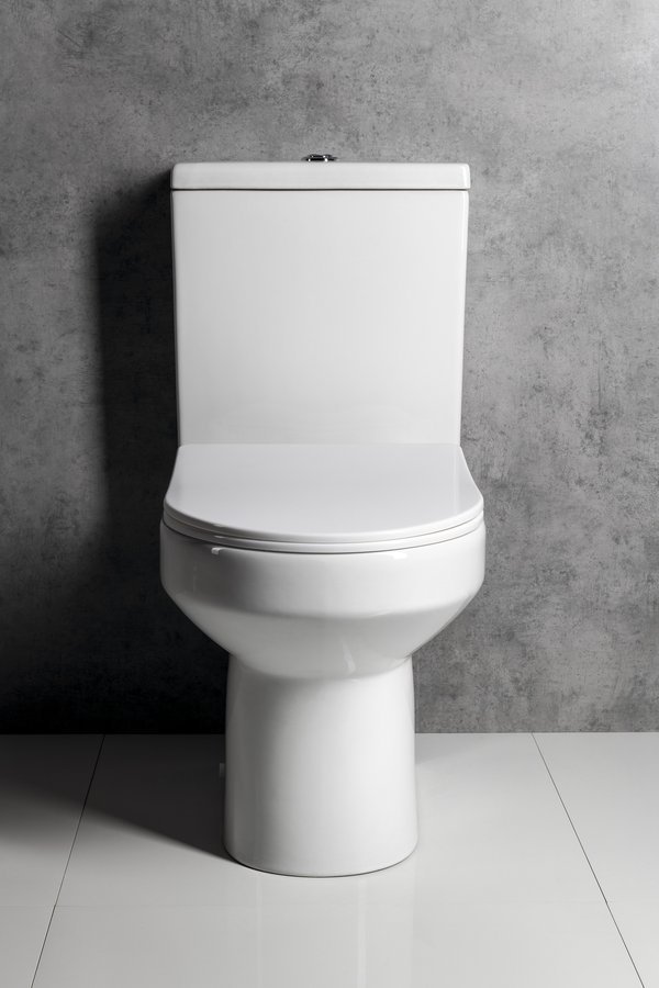 Aqualine VERMET WC kombi, spodní/zadní odpad, bílá, pohled zepředu