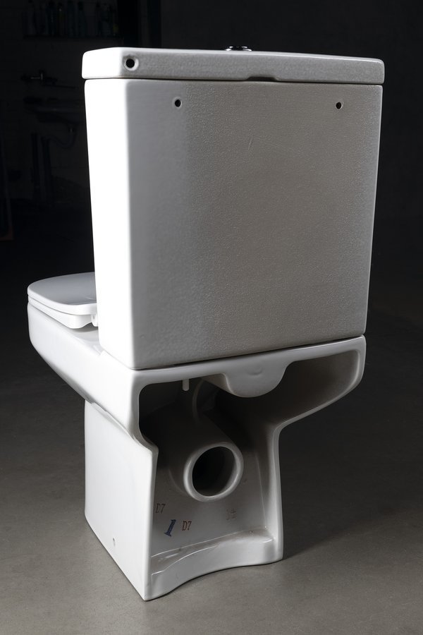 Aqualine VERMET WC kombi, spodní/zadní odpad, bílá, pohled zezadu